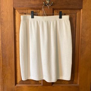 Knit St. John Skirt in Off-White, Size 10
